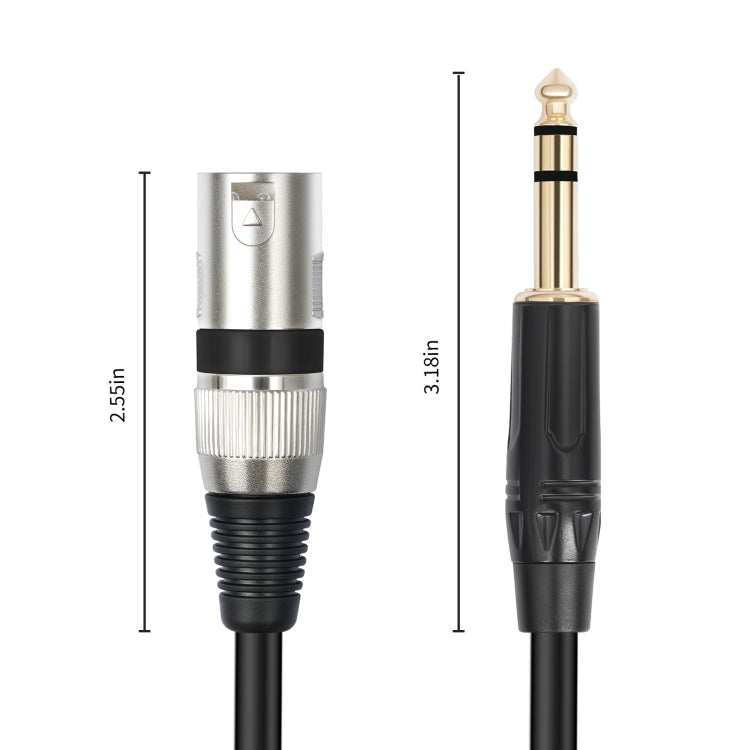 TC145BK55 6.35mm 1/4 TRS Male to XLR 3pin Male Microphone Cable Reluova