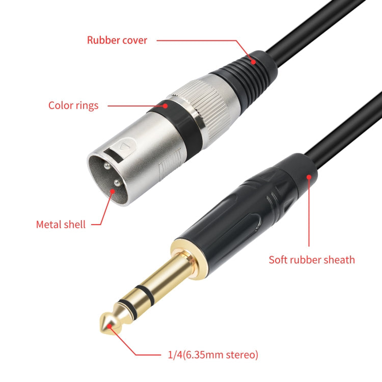 TC145BK55 6.35mm 1/4 TRS Male to XLR 3pin Male Microphone Cable Reluova