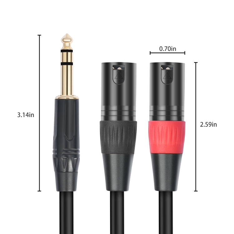 TC145YXK108RE-10 6.35mm 1/4 TRS Male to Dual XLR Male Audio Cable Reluova