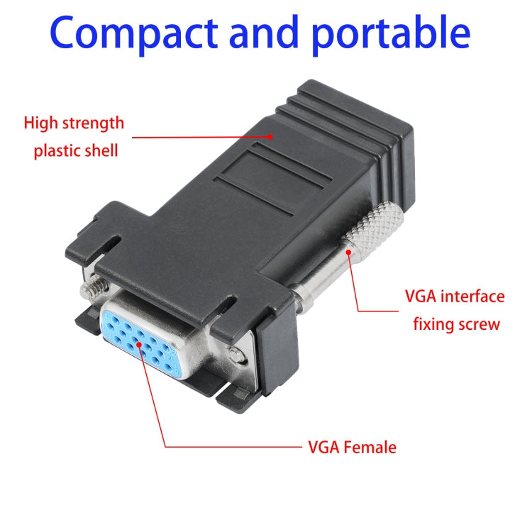 DB15 VGA Female to RJ45 8P Female Adapter