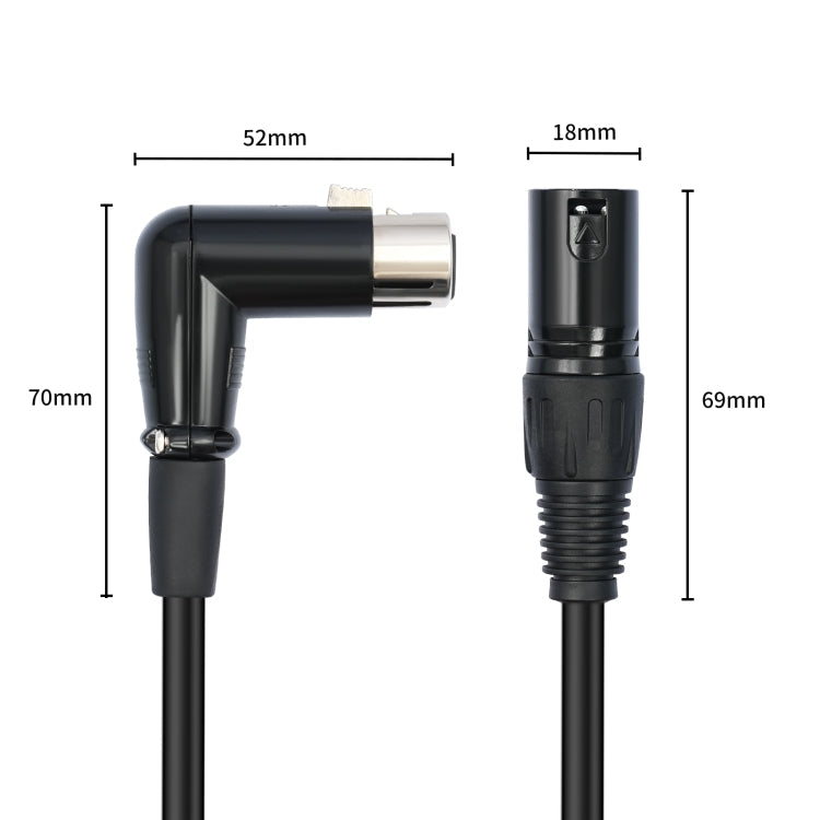 XK041L XLR 3pin Straight Male to Elbow Female Audio Cable