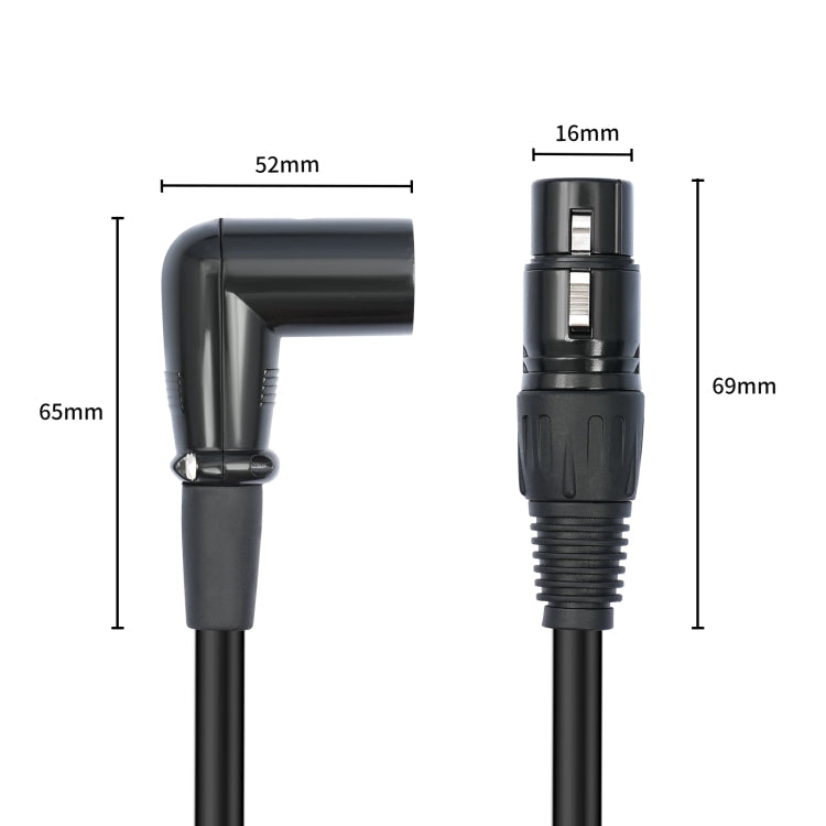 XK042L XLR 3pin Straight Female to Elbow Male Audio Cable