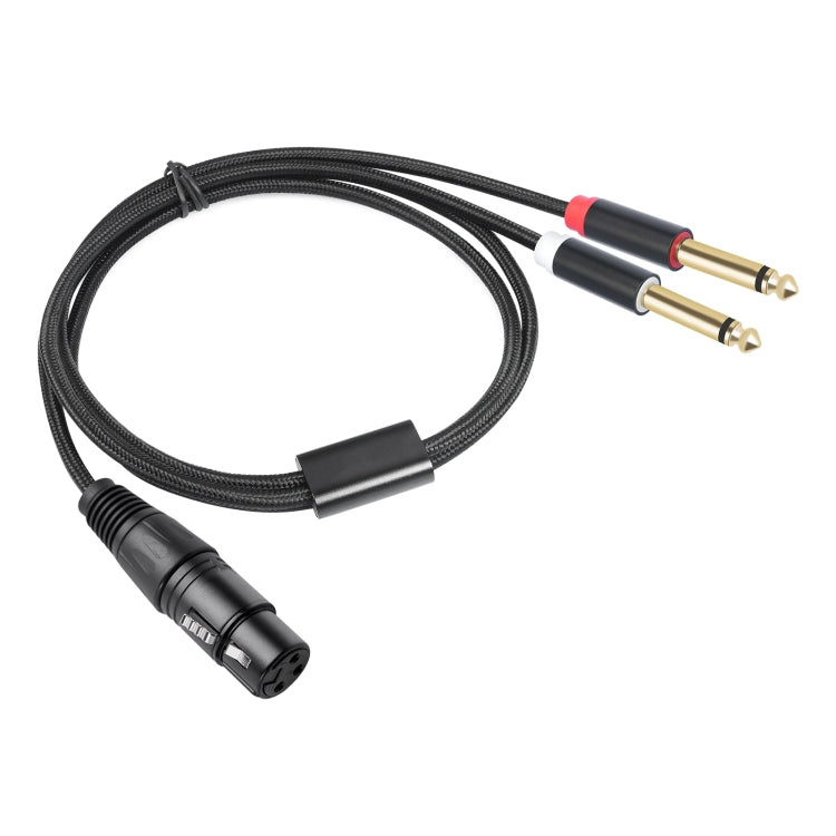 2020Y63 XLR Female to Dual 6.35mm 1/4 TRS Male Y-type Audio Cable-Reluova