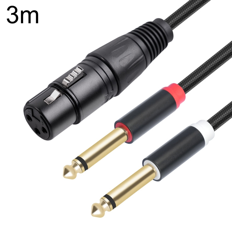 2020Y63 XLR Female to Dual 6.35mm 1/4 TRS Male Y-type Audio Cable-Reluova