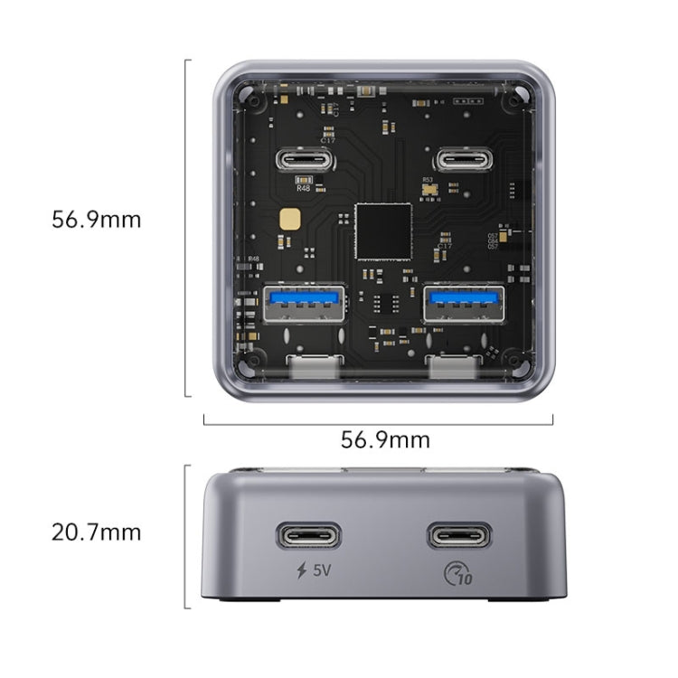 ORICO XHJ2U2C-G2 4-Port Compact Zinc Alloy USB 3.0 HUB Expand Converter My Store