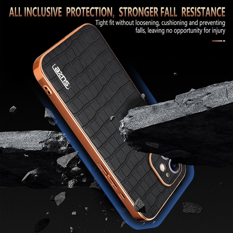 AZNS Electroplated Frame Crocodile Texture Full Coverage Phone Case, Series 1