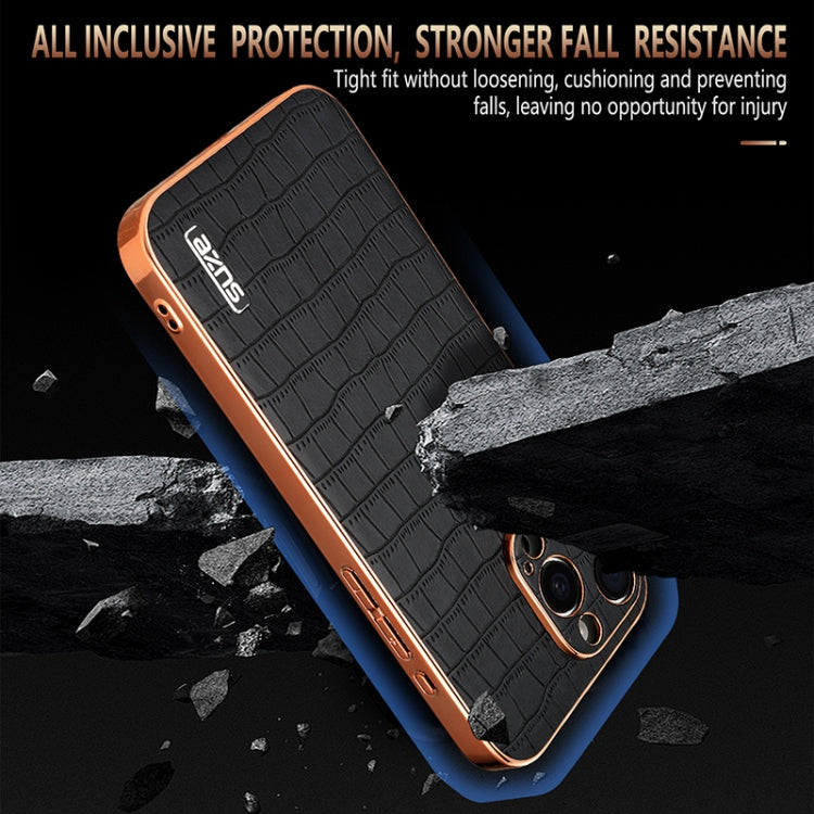 AZNS Electroplated Frame Crocodile Texture Full Coverage Phone Case, Series 3