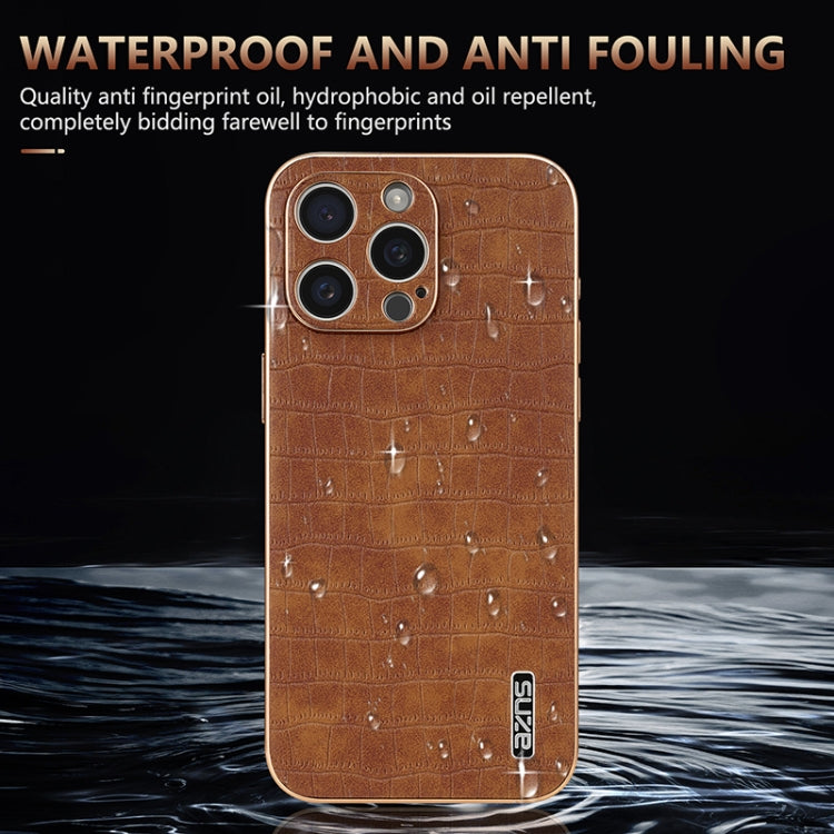 AZNS Electroplated Frame Crocodile Texture Full Coverage Phone Case, Series 3