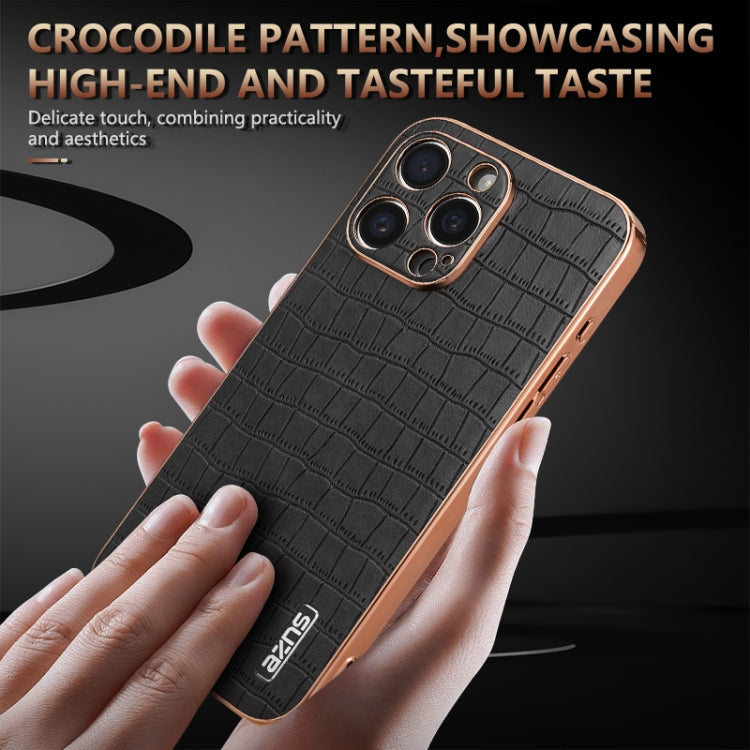 AZNS Electroplated Frame Crocodile Texture Full Coverage Phone Case, Series 3