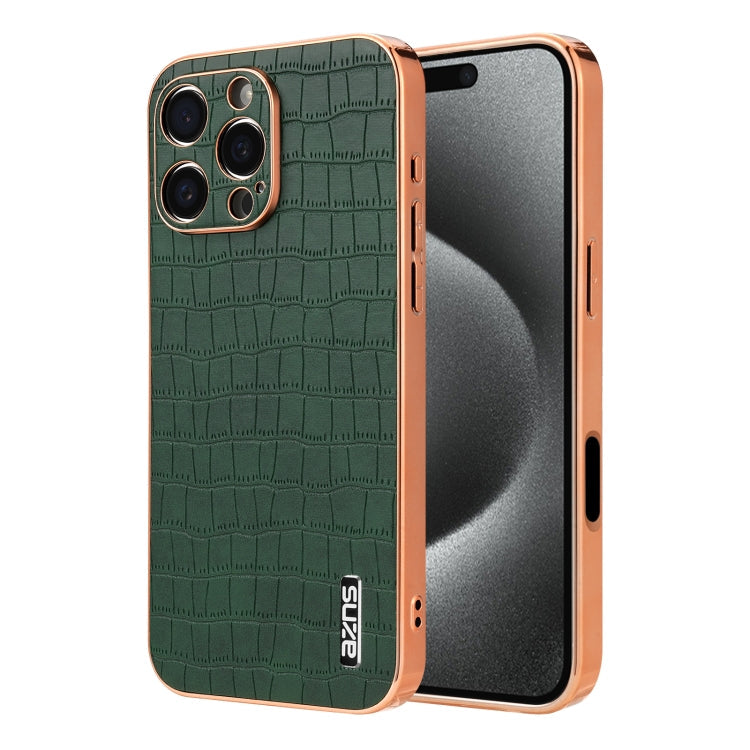 AZNS Electroplated Frame Crocodile Texture Full Coverage Phone Case, Series 4