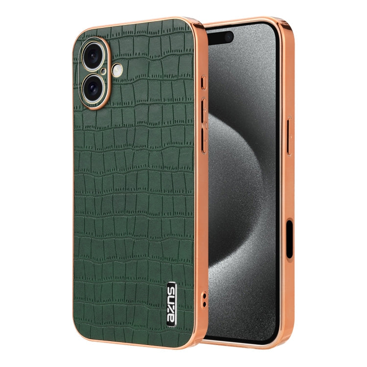 AZNS Electroplated Frame Crocodile Texture Full Coverage Phone Case, Series 2