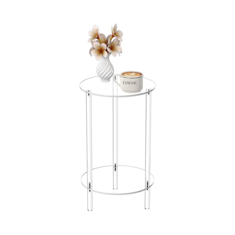 YX107 Acrylic Round Two-layer Small Bedside Table My Store