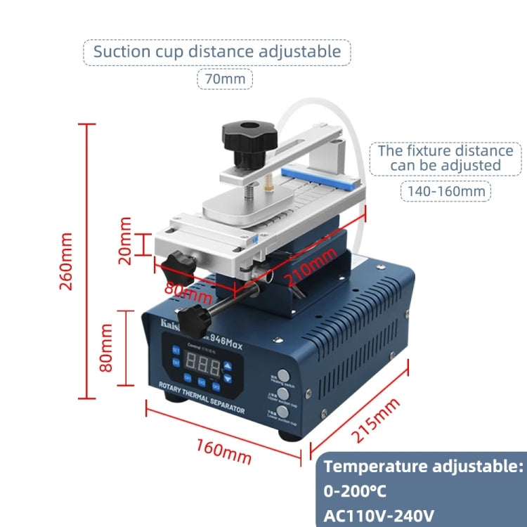 Kaisi 946 Max Double Vacuum Pumps LCD Separator Rotating Thermal Machine