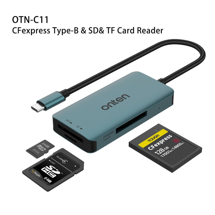 Onten C11 3 in 1 USB-C / Type-C to CFepress Type-B & SD & TF Card Reader