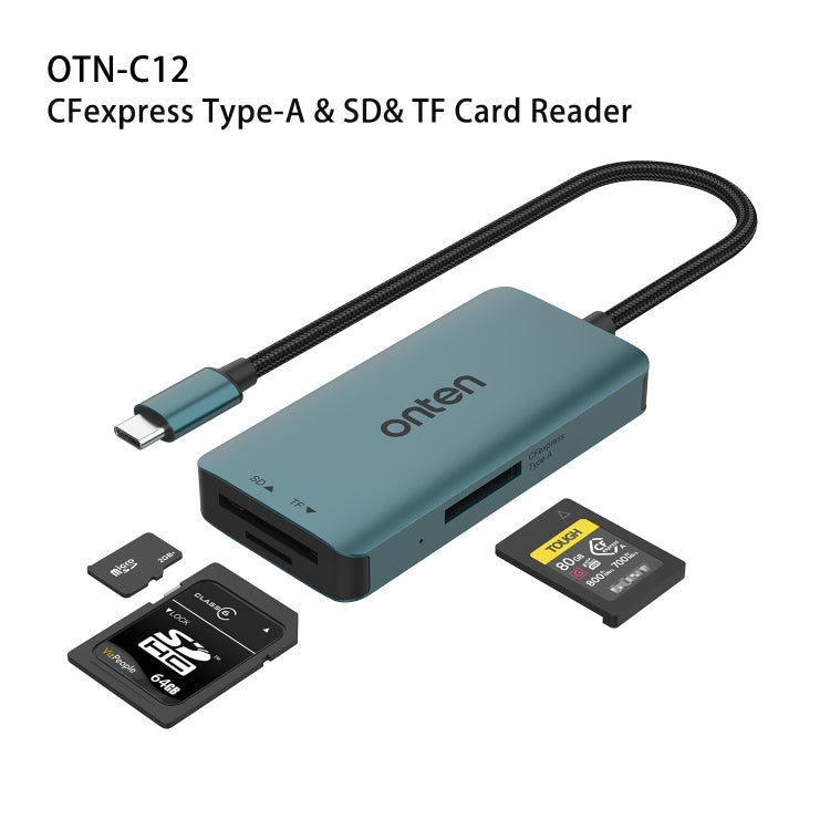 Onten C12 3 in 1 USB-C / Type-C to CFepress Type-A & SD & TF Card Reader