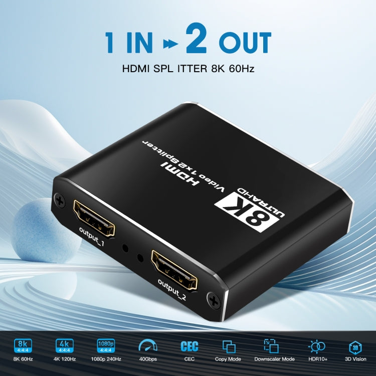 NK-H12 8K UHD 1 In 2 Out HDMI Video Splitter Converter