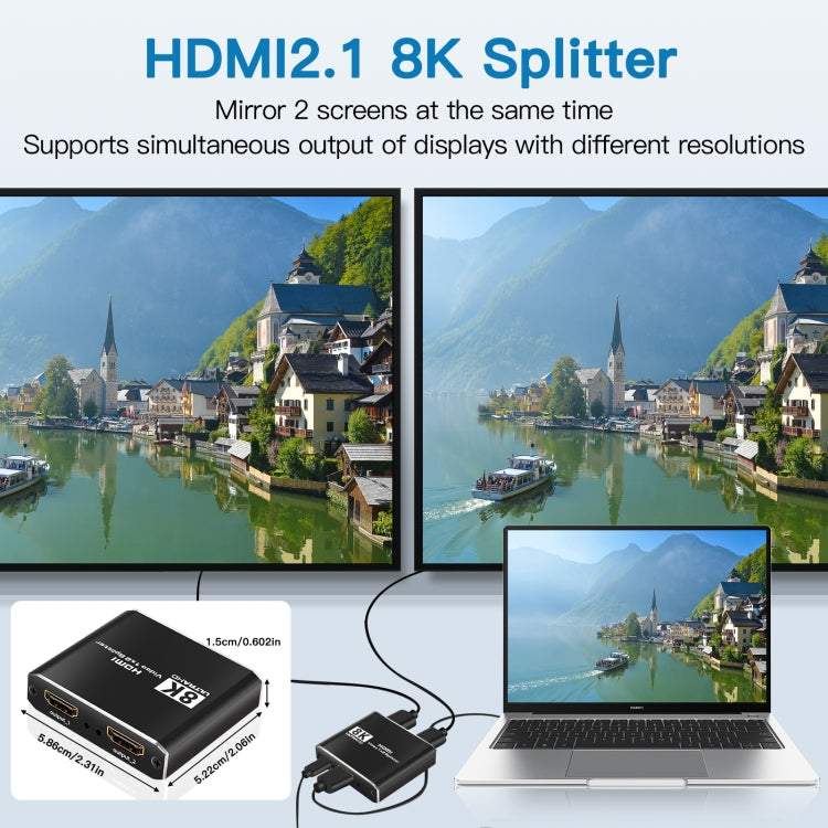 NK-H12 8K UHD 1 In 2 Out HDMI Video Splitter Converter My Store