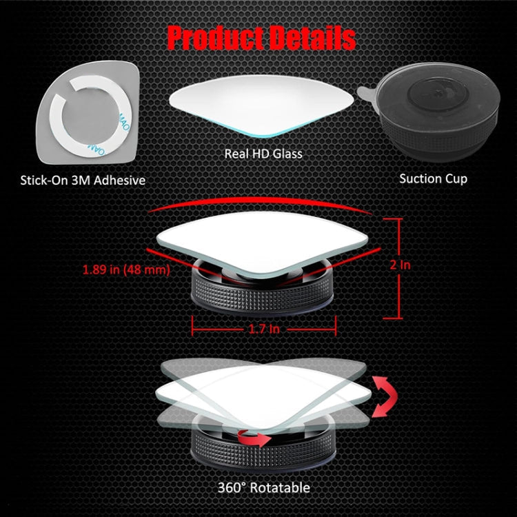 3R 3R-357 Car Suction Cup Auxiliary Side View Mirror Round Blind Spot Mirror-Reluova