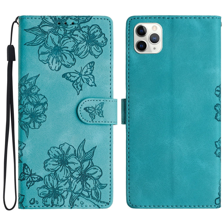 Cherry Blossom Butterfly Skin Feel Embossed PU Phone Case, Series 3