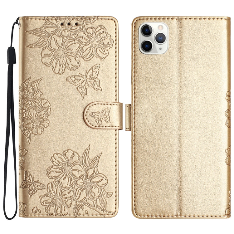 Cherry Blossom Butterfly Skin Feel Embossed PU Phone Case, Series 3