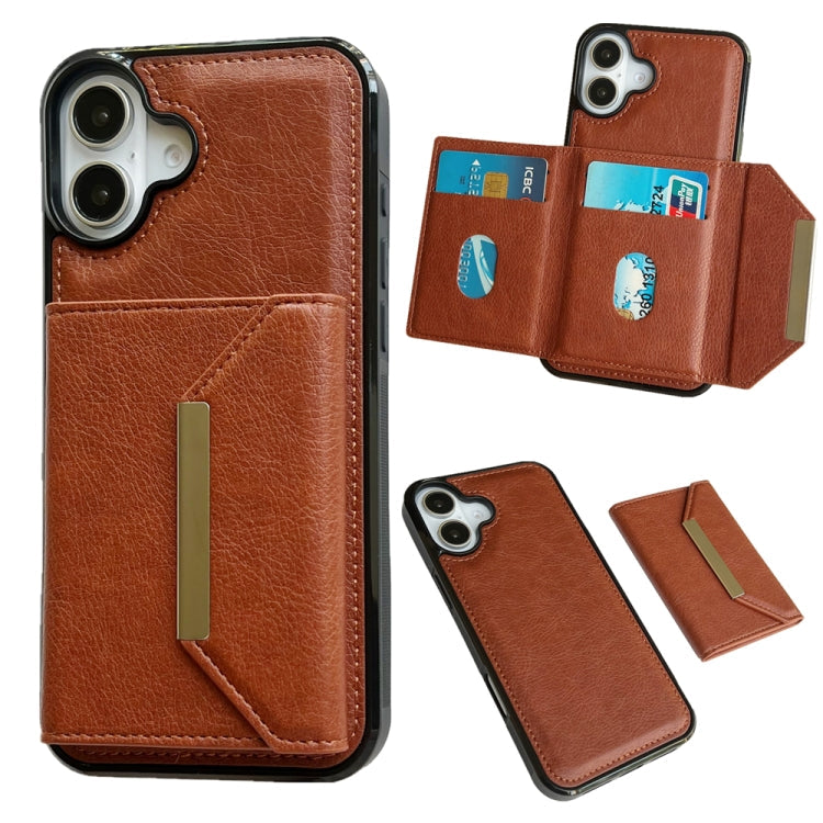 Solid Color Metal Buckle Card Slots Bag Phone Case, Series 1