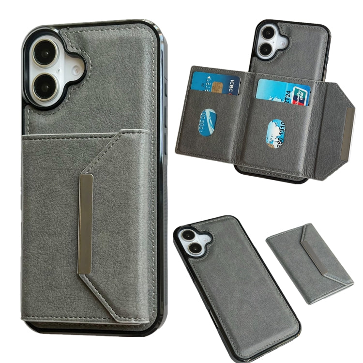 Solid Color Metal Buckle Card Slots Bag Phone Case, Series 1