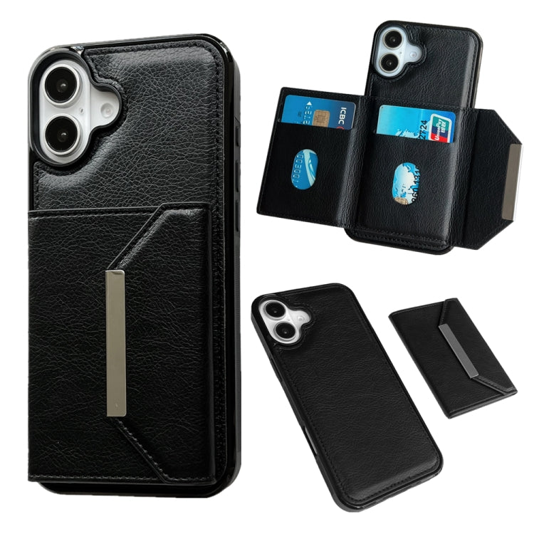 Solid Color Metal Buckle Card Slots Bag Phone Case, Series 1