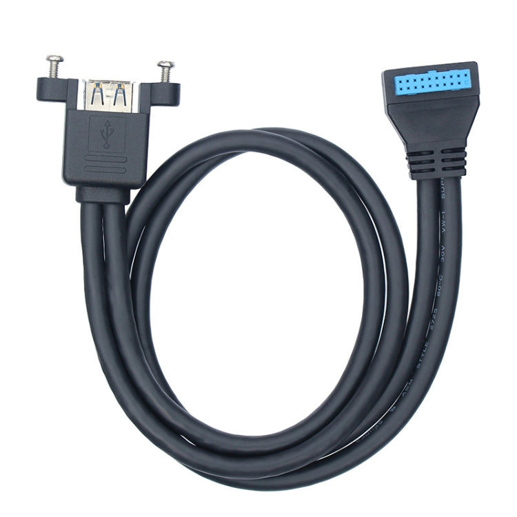 Double USB 3.0 with Fixed Screw Hole to 20 Pin Elbow Extension Cable My Store