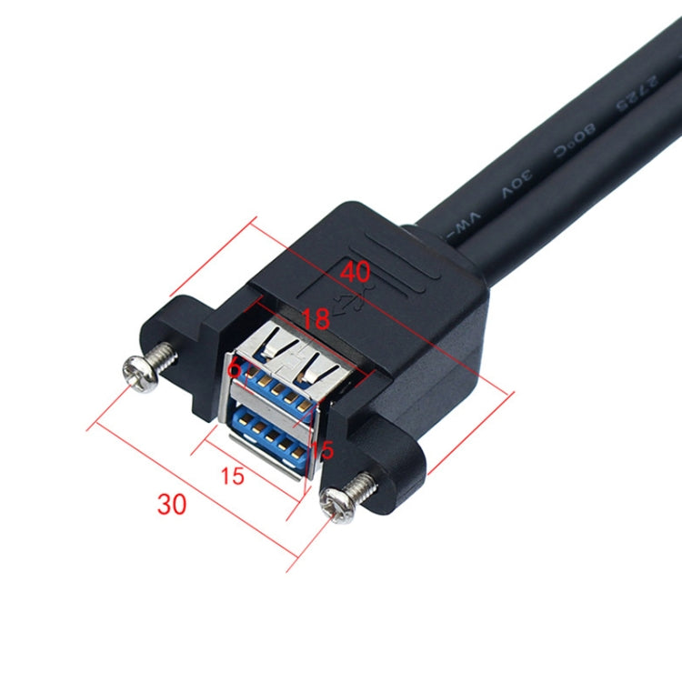 Double USB 3.0 with Fixed Screw Hole to 20 Pin Elbow Extension Cable My Store