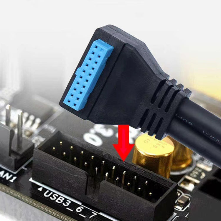 Double USB 3.0 with Fixed Screw Hole to 20 Pin Elbow Extension Cable My Store