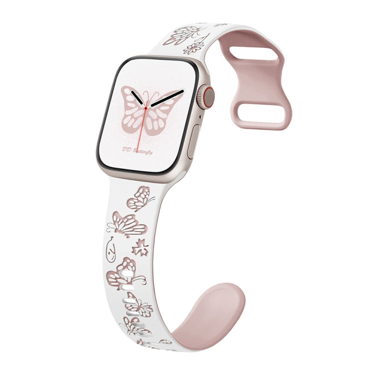 Colorful Butterfly Pattern 8-shaped Buckle Silicone Watch Band, Series 5