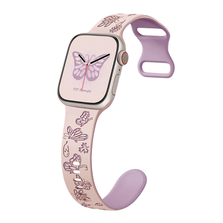 Colorful Butterfly Pattern 8-shaped Buckle Silicone Watch Band, Series 5