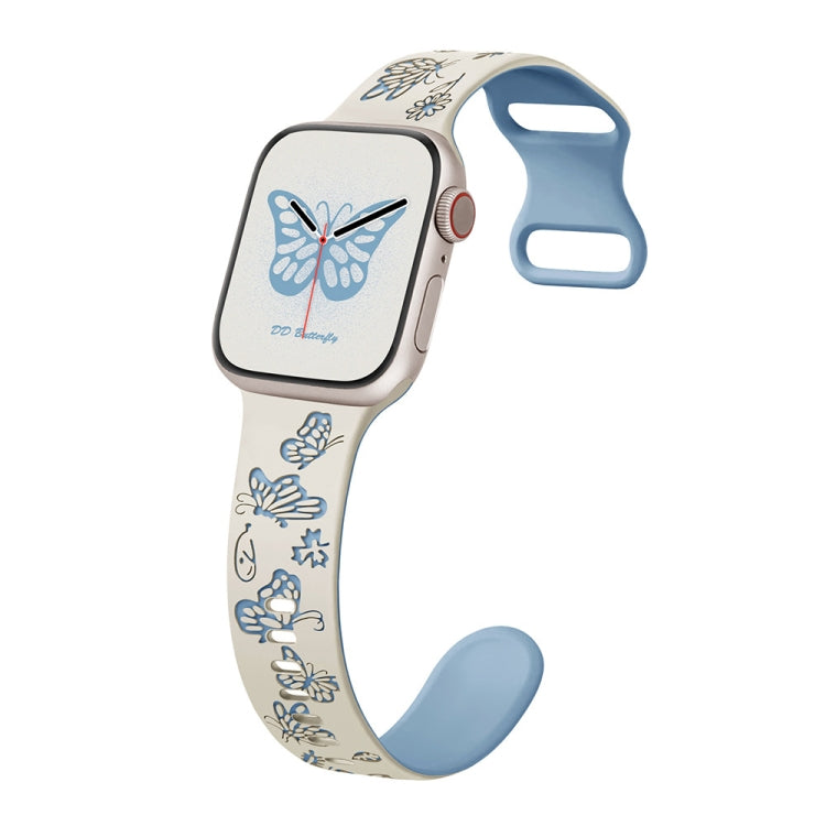 Colorful Butterfly Pattern 8-shaped Buckle Silicone Watch Band, Series 5 My Store