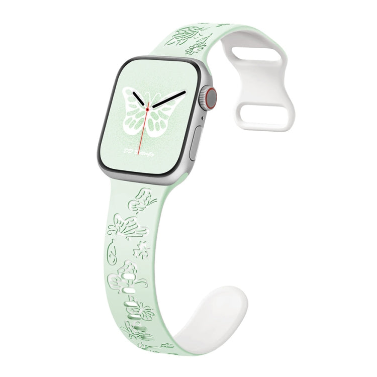 Colorful Butterfly Pattern 8-shaped Buckle Silicone Watch Band, Series 5