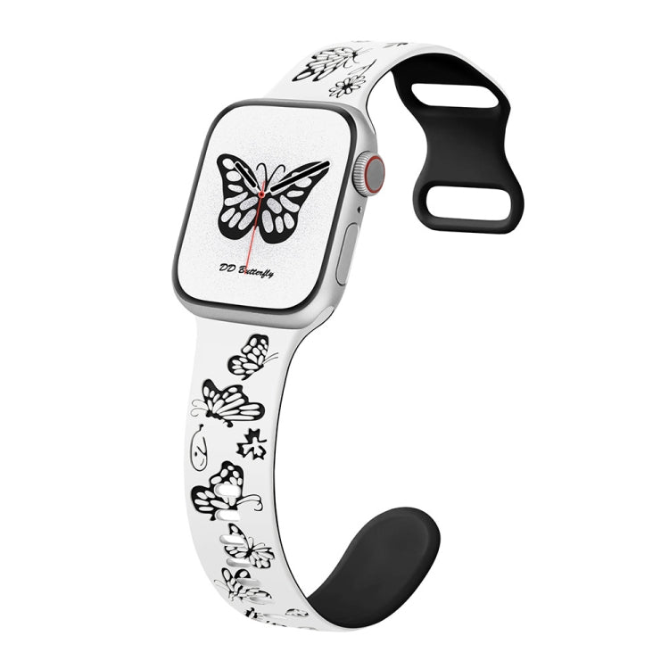 Colorful Butterfly Pattern 8-shaped Buckle Silicone Watch Band, Series 4 My Store