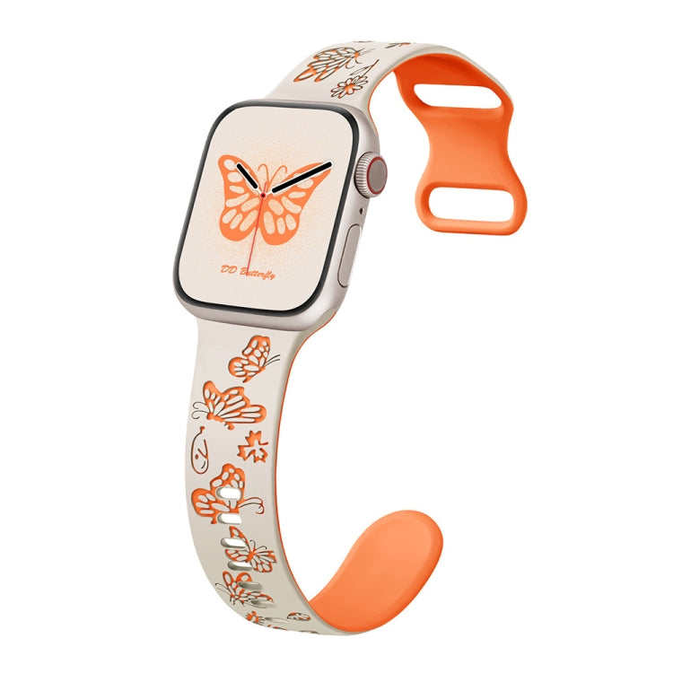 Colorful Butterfly Pattern 8-shaped Buckle Silicone Watch Band, Series 4 My Store