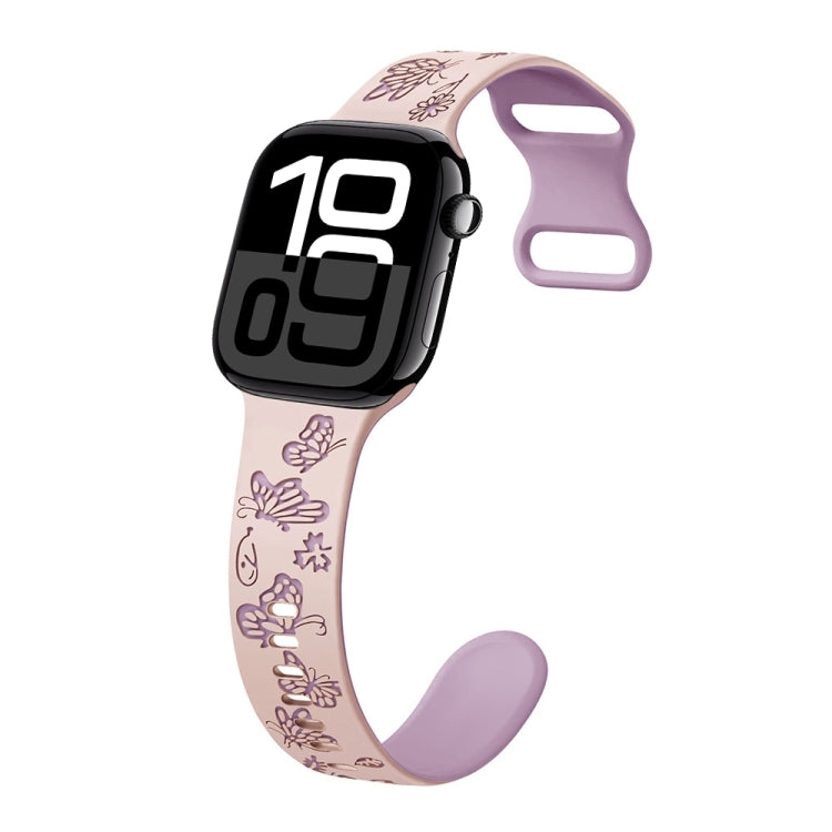 Colorful Butterfly Pattern 8-shaped Buckle Silicone Watch Band, Series 7 My Store