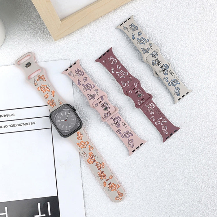 Colorful Butterfly Pattern 8-shaped Buckle Silicone Watch Band, Series 1