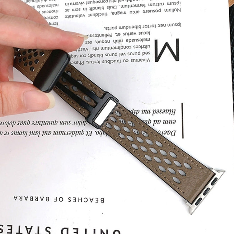 Hole Style Folding Buckle PU Leather Watch Band, Series 1