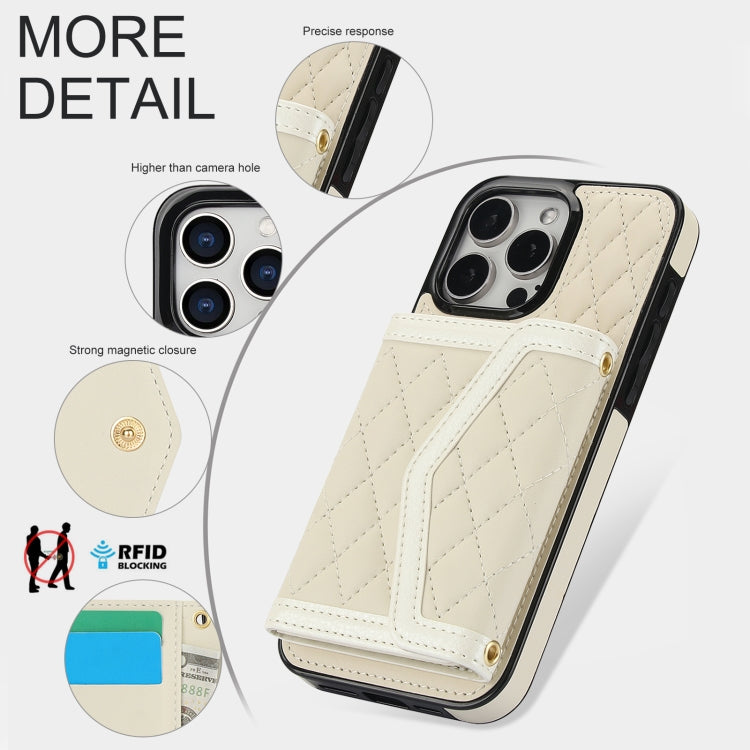 Splicing Rhombic Texture Card Bag Phone Case with Long Lanyard, Series 3