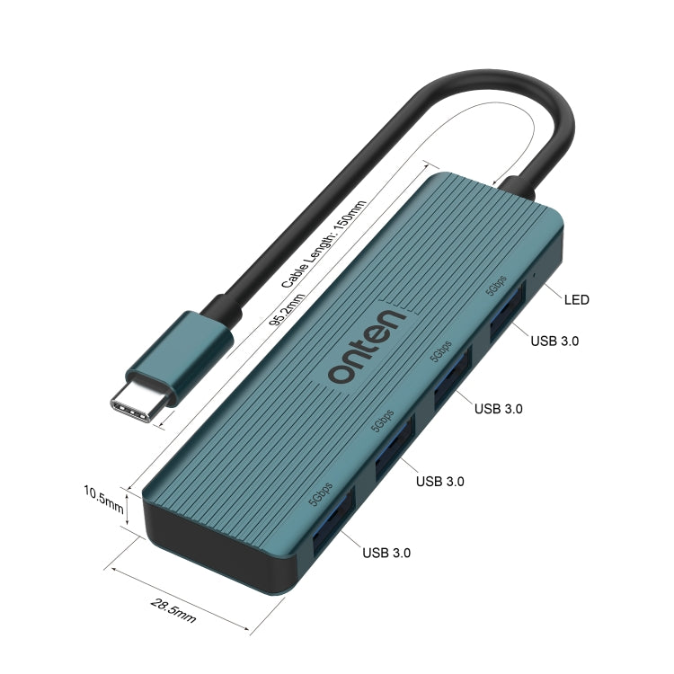 Onten UC621 5Gbps USB-C / Type-C to USB 3.2 Gen1 4 in 1 Multi-function HUB Docking Station My Store