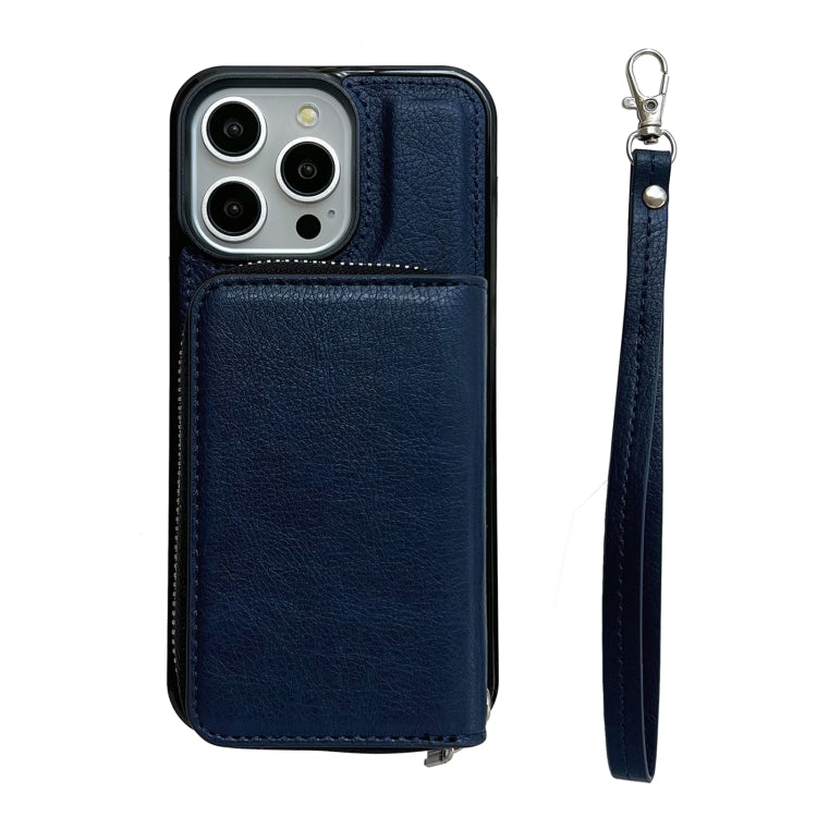 Solid Color Zipper 11-Card Slots Bag Phone Case with Lanyard, Series 2