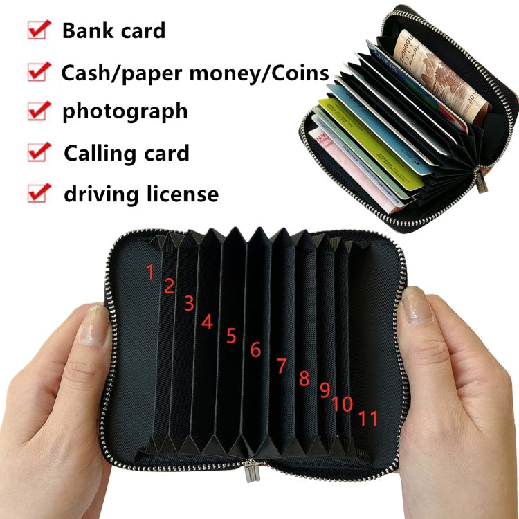 Solid Color Zipper 11-Card Slots Bag Phone Case with Lanyard, Series 2