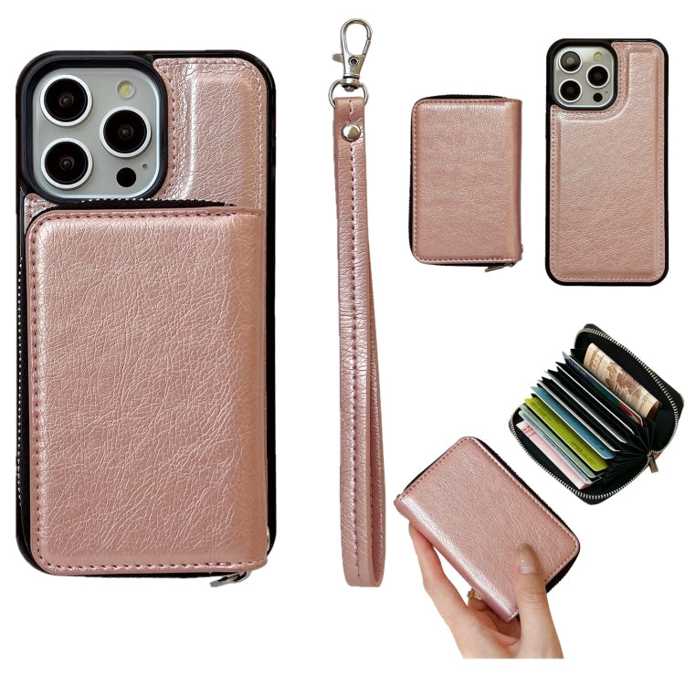 Solid Color Zipper 11-Card Slots Bag Phone Case with Lanyard, Series 1