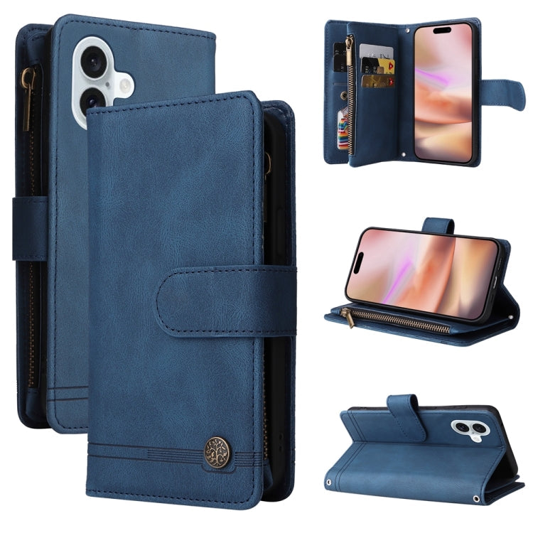 Skin Feel Multi-Card Wallet Zipper Leather Phone Case