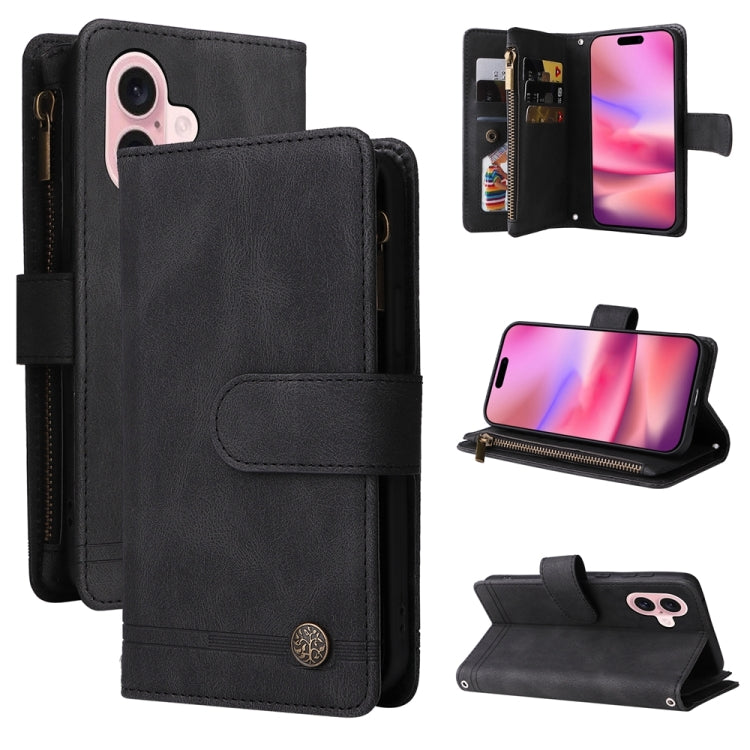 Skin Feel Multi-Card Wallet Zipper Leather Phone Case