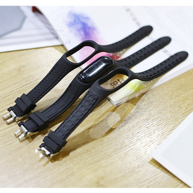 For Xiaomi Mi Band 4 / 3 Silicone Two-color Thread Replacement Strap Watchband