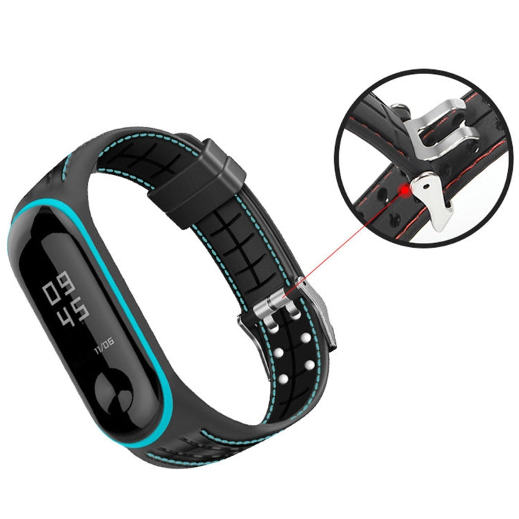 For Xiaomi Mi Band 4 / 3 Silicone Two-color Thread Replacement Strap Watchband