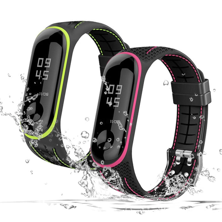 For Xiaomi Mi Band 4 / 3 Silicone Two-color Thread Replacement Strap Watchband