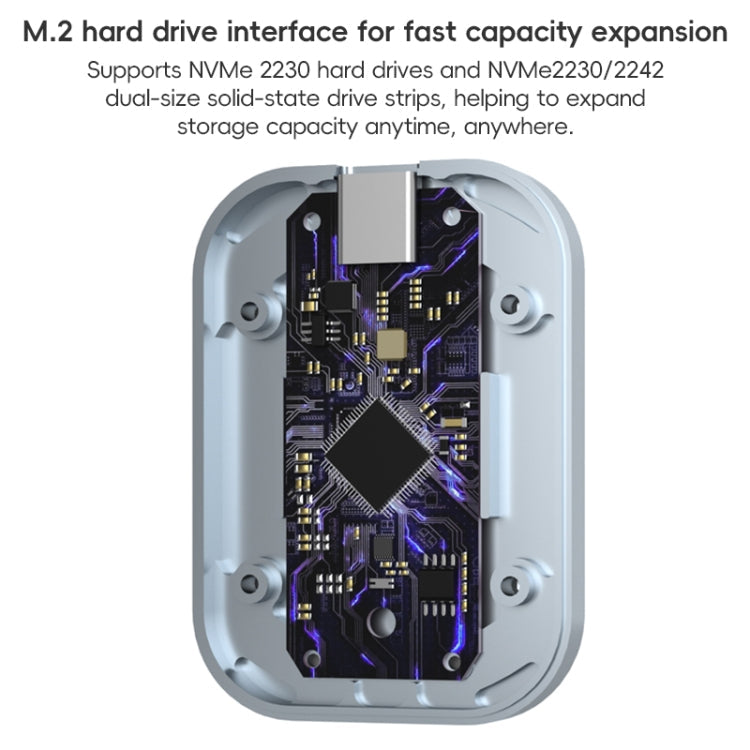 YCE-V195B USB-C / Type-C Female to M.2 NVMe SSD Magnetic Hard Drive Enclosure